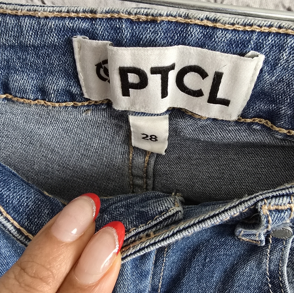 PTCL Women's Blue Tie-Dye‎ Flare Jeans High Waisted NWT Size 28 - Picture 7 of 14